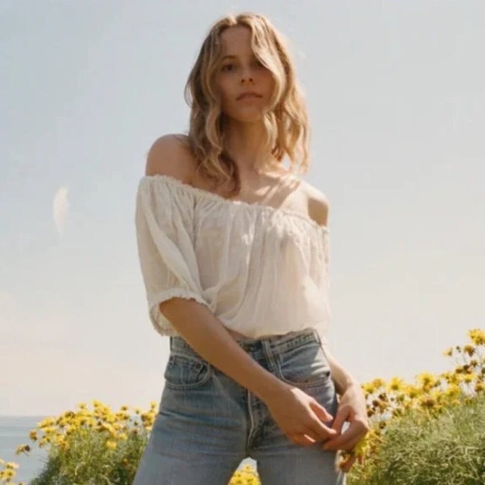 Doen Off-Shoulder Cotton Peasant Top in Cream